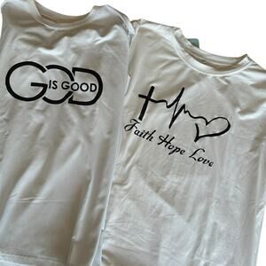Mens T-Shirt Bundle Size XL God is Good Faith Religious Christian Church Shirts